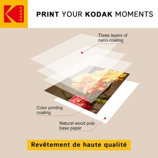 Papel Fotográfico Satinado 280g/m² 13x18 cm Kodak Ultra Premium Alta Durabilidad