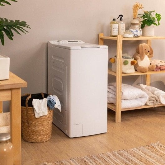 Lavadora Cecotec Bolero DressCode Top Max 80 Carga Superior 8 kg 1300 rpm Clase A Blanca SteamMax