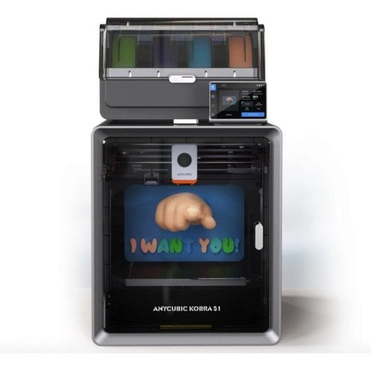 Stampante 3D Anycubic Kobra S1 Combo Direct Drive Multimateriale 250x250x250mm