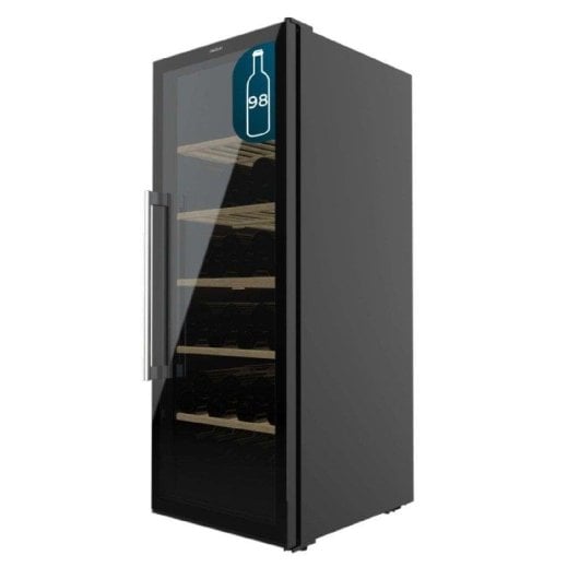 Weinkühlschrank Cecotec Grand Sommelier 201L 98 Flaschen Edelstahl Holzregale LED