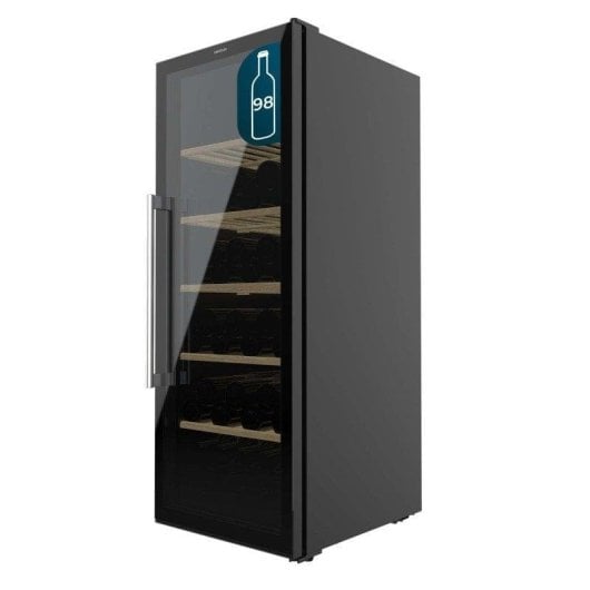 Weinkühlschrank Cecotec Grand Sommelier 201L 98 Flaschen Edelstahl Holzregale LED