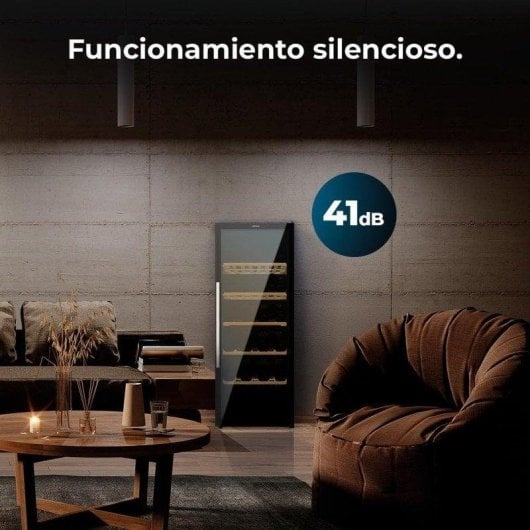 Weinkühlschrank Cecotec Grand Sommelier 201L 98 Flaschen Edelstahl Holzregale LED