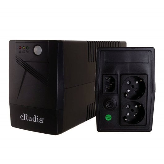 SAI cRadia 620VA Plomo-Calcio Autonomía Estabilizador Inteligente 2 Schuko Compacto