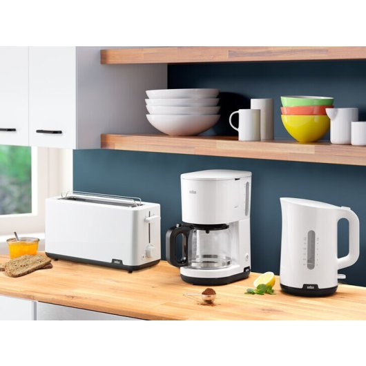 Tostador Braun HT1110WH 2 rebanadas 1030W Blanco ranura 25cm control giratorio