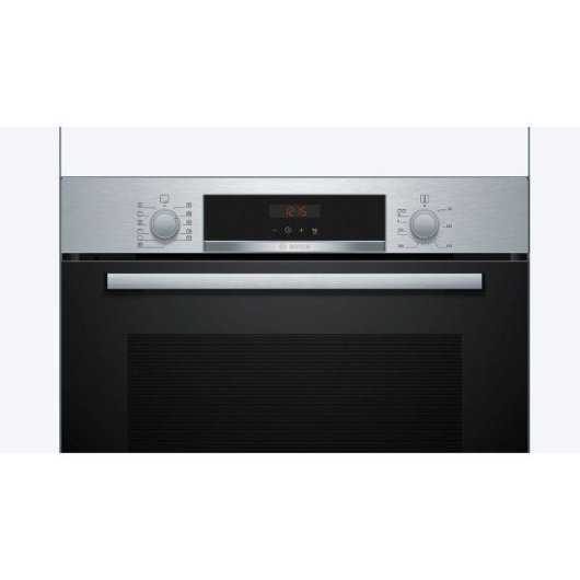 Forno Multifunções Bosch Serie 4 HBA574ES3 Pirolítico Hidrolítico 71L 60cm A+ Receitas Automáticas Preto/Inox