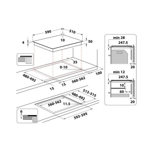 Whirlpool Wbb8360ne Induktionskochfeld 4 Flexinduktionszonen 59 cm