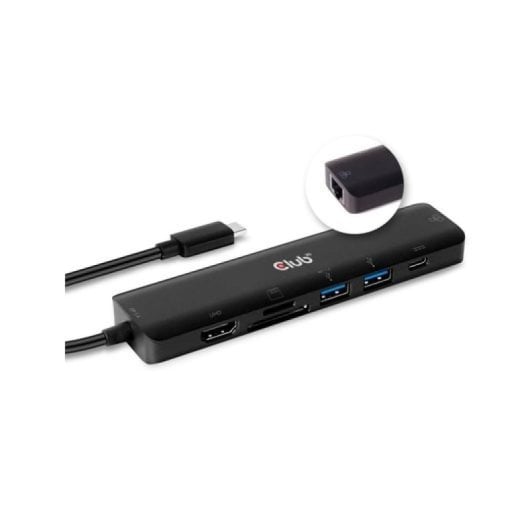 Club 3D USB HUB CSV-1592 7 in 1 100W PD 4K HDMI RJ45 SD MicroSD Schwarz