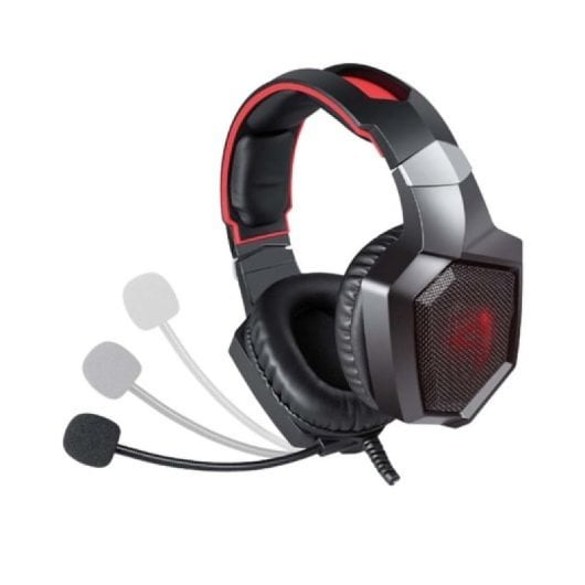Auriculares Savio con cable Jack 3.5mm + USB y micrófono, LED rojo Gaming