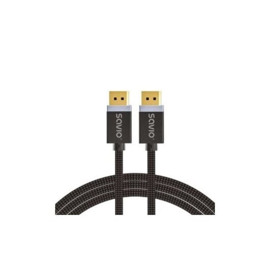 Cable Savio SAVKABELCL-166 DisplayPort 2m 8K HDR Macho/Macho Trenzado Oro Negro