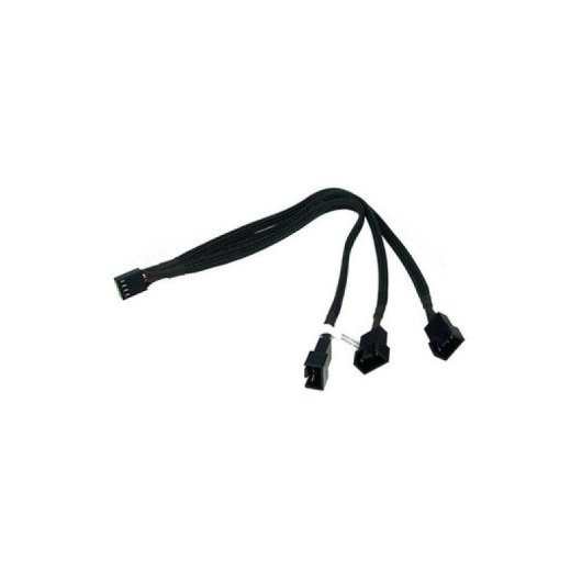 Cable en Y Phobya PWM Forrado 1x4 pines a 3x4 pines 30cm Macho/Hembra Malla Negra