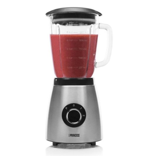 Batidora Princess 212077 1.5L Vidro Aço Inoxidável 500W Função Triturador de Gelo
