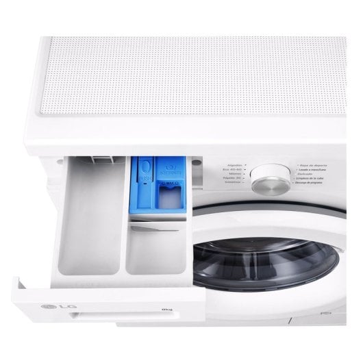 Lave-linge à chargement frontal LG 8 kg, 1400 tr/min, classe A, blanc, moteur Inverter, entraînement direct, vapeur, Wi-Fi