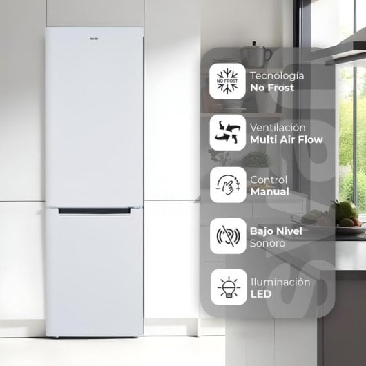 Frigorífico Svan Combi 185cm 293L Clase E Blanco No Frost Multi AirFlow Bajo Ruido