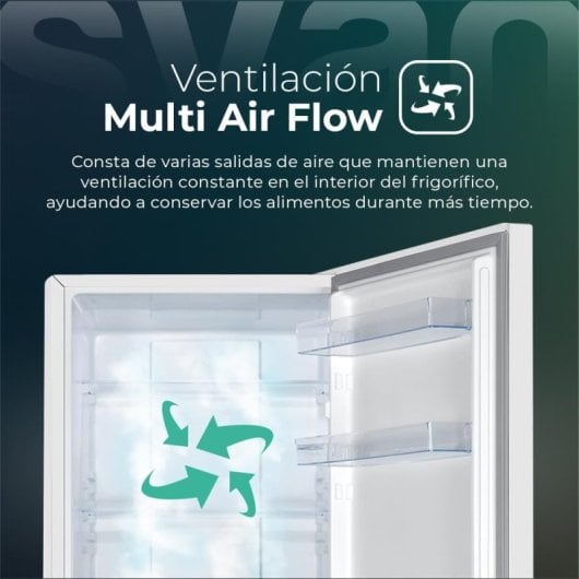 Frigorífico Svan Combi 185cm 293L Clase E Blanco No Frost Multi AirFlow Bajo Ruido
