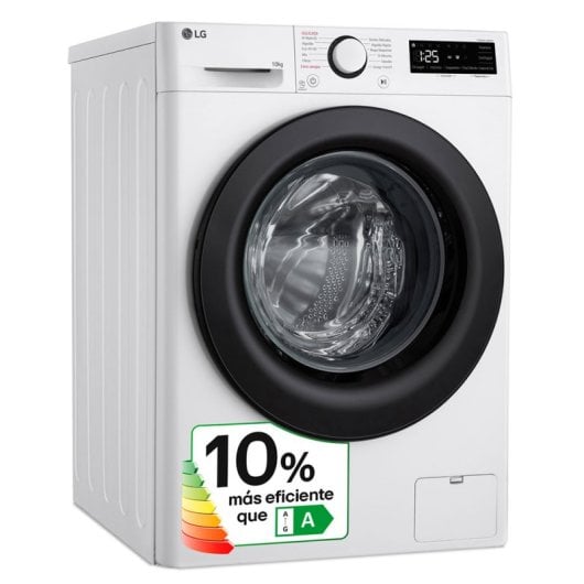 Lavadora LG 10kg Carga Frontal 1400rpm Clase A Blanca Direct Drive Steam Display LED