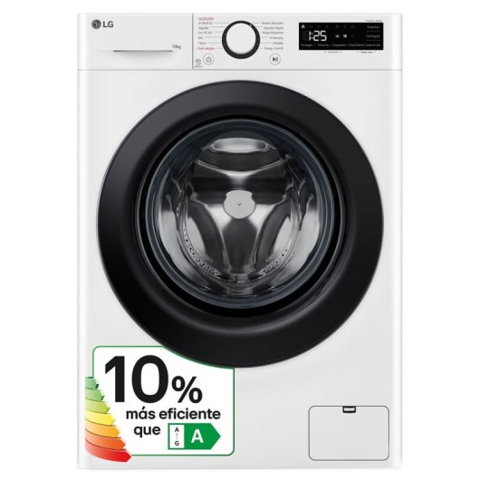 Lavadora LG 10kg Carga Frontal 1400rpm Clase A Blanca Direct Drive Steam Display LED