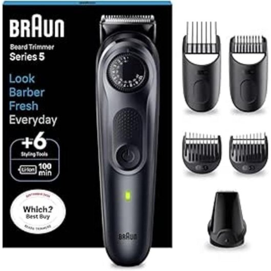 Tondeuse Homme Braun BT5450 Series 5 Sans Fil 40 Longueurs 100min Étanche