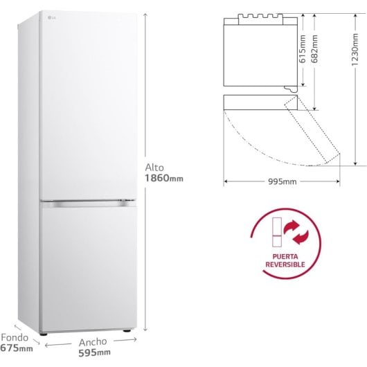 Frigorífico LG Combi 186cm 374L D Blanco Door Cooling+ Linear Cooling