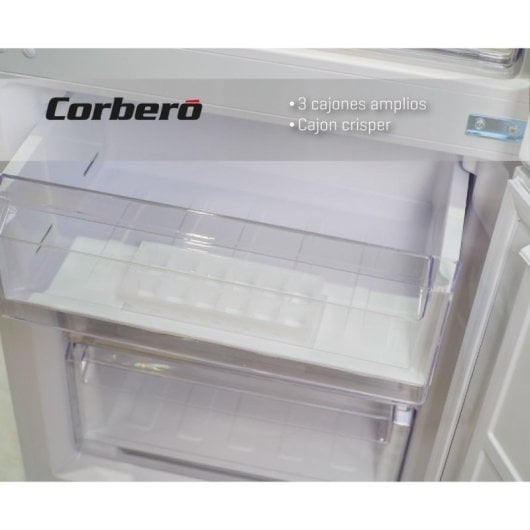 Corberó Frigorífico Combinado 185cm 327L E Branco No Frost Crisper Luz LED Prateleiras Ajustáveis
