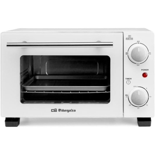 Horno de Sobremesa Orbegozo HO 975 10L Blanco Temporizador Doble Cristal