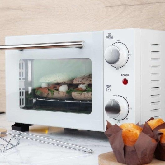 Horno de Sobremesa Orbegozo HO 975 10L Blanco Temporizador Doble Cristal