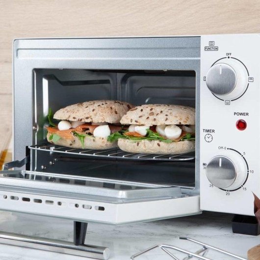 Horno de Sobremesa Orbegozo HO 975 10L Blanco Temporizador Doble Cristal
