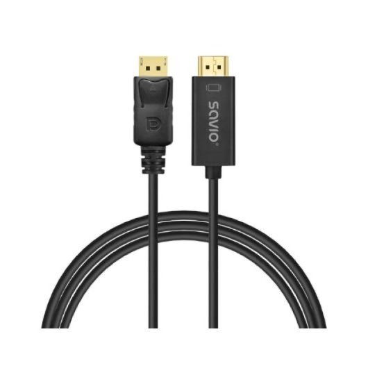 Cable DisplayPort Savio CL-183 1.5m HDMI macho chapado en oro 1080p Negro
