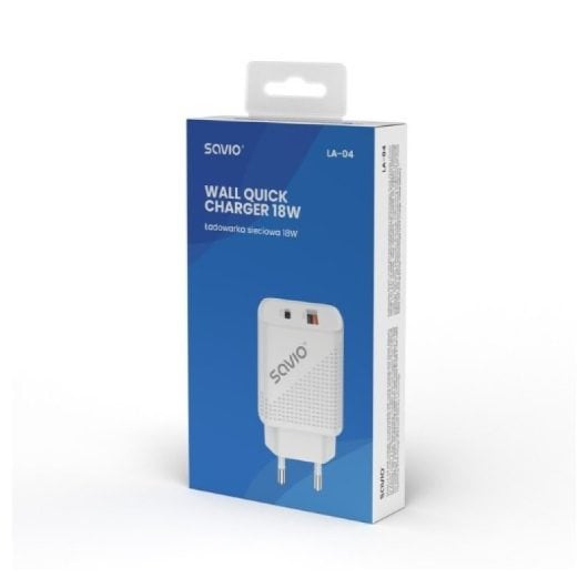 Chargeur USB 3.0 double alimentation Savio LA-05 18 W blanc pour smartphones et tablettes