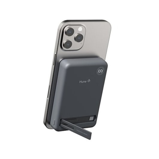 Hune Eco Power Bank 10000 mAh Magnética Inalámbrica Pie Estabilizador USB-C Gris Roca