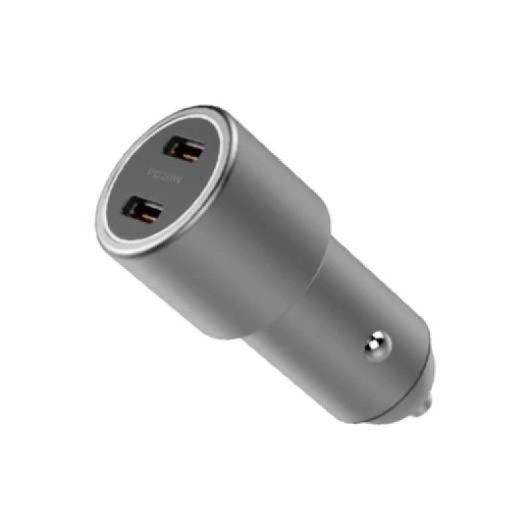 UNICO CC1496 Caricabatterie da auto a ricarica rapida 40W con 2 porte USB-C, nero, protezione PD3.0