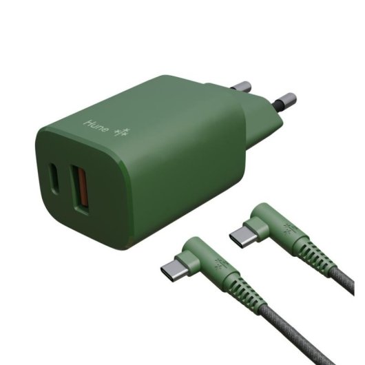Carregador Hune AT-ACC-KI-059BOS 20W com cabo USB-C 1,2 m verde floresta