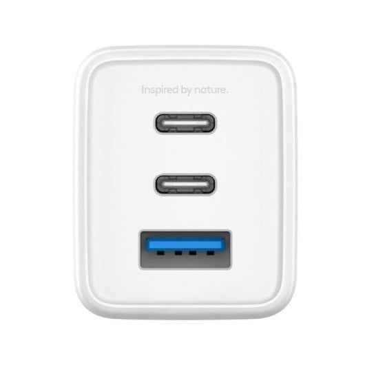 Hune Huron Cargador 65 W Triple Puerto USB-C+USB-C+USB-A Carga Rápida Blanco Nieve