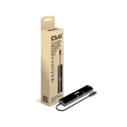 Hub Club 3D USB4 6 en 1 USB-C HDMI 8K60Hz RJ45 2.5G 100W Negro