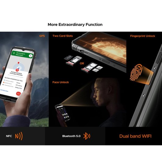 DOOGEE S Punk Pro 8GB 512GB 10800mAh Dual SIM 4G Android 14 NFC Huella Naranja