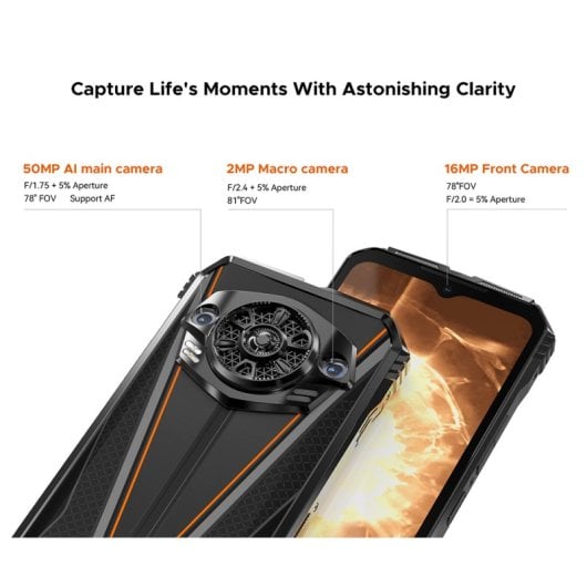DOOGEE S Punk Pro 8 Go 512 Go 10 800 mAh Double SIM 4G Android 14 NFC Empreinte digitale Argent