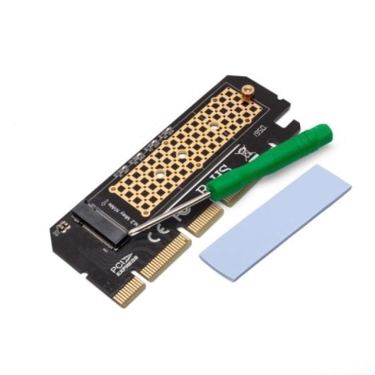 Tarjeta adaptadora Savio PCI-E a M.2 NVMe M-Key Compatibilidad Estándar NVMe