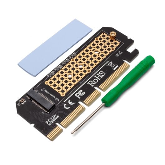 Tarjeta adaptadora Savio PCI-E a M.2 NVMe M-Key Compatibilidad Estándar NVMe