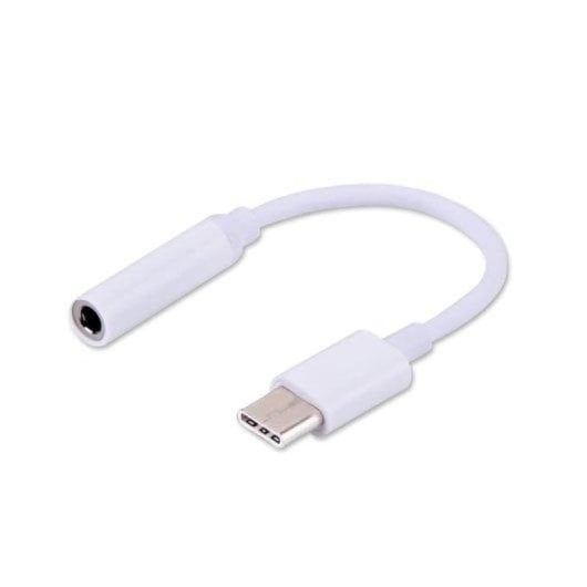 Adaptador USB-C Savio AK-35 White 12cm Audio Macho a Hembra Jack 3.5mm