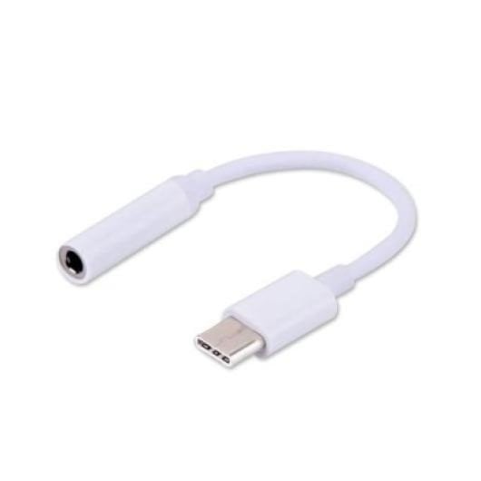 Adaptador USB-C Savio AK-35 White 12cm Audio Macho a Hembra Jack 3.5mm