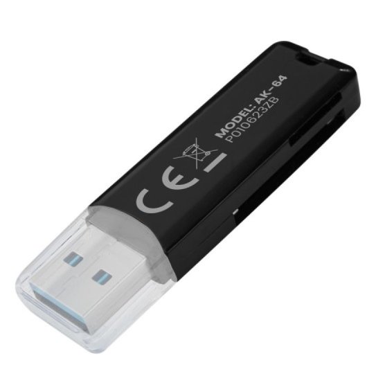 Lector de tarjetas Savio AK-64 USB 3.0 Negro hasta 5 Gbps Compatible MicroSD SD