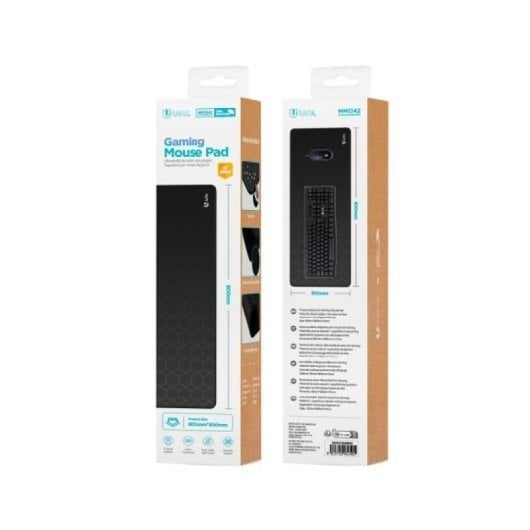 UNI MM1342 Tapete de Rato Gaming XL com Tecido JIAJI e Base Antiderrapante 800x300x3mm Preto