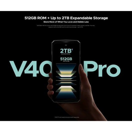 DOOGEE V40 Pro 16 GB 512 GB 5G 8680 mAh 200 MP NFC IP68 Robusto Android 14 Argento