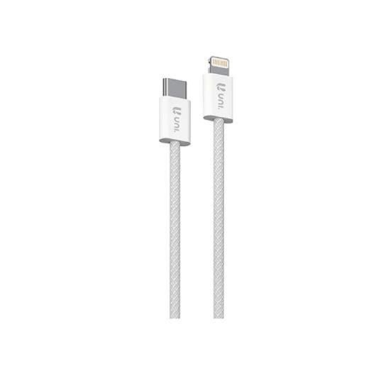 Cavo UNI USB-C a Lightning 2 m 30 W 3 A Nylon Ricarica Rapida Bianco Compatibile Apple