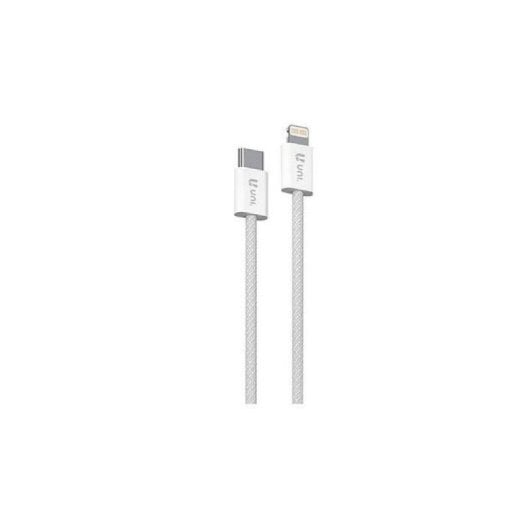 Cavo UNI USB-C a Lightning 2 m 30 W 3 A Nylon Ricarica Rapida Bianco Compatibile Apple