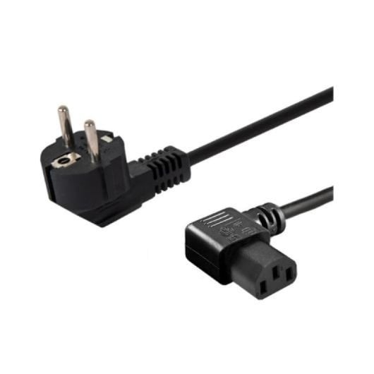 Cavo di alimentazione Savio Schuko-IEC C13 1,2m 3 poli rame nero 250V angolare