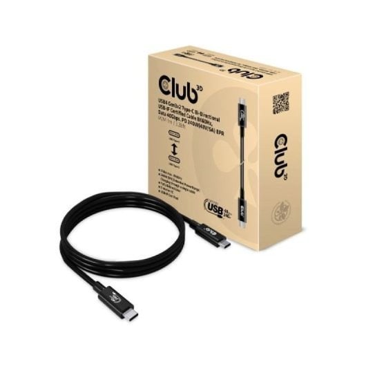 Cable Club 3D CAC-1576 USB4 1m 40Gbps Power Delivery 240W Negro