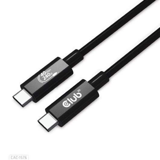 Cable Club 3D CAC-1576 USB4 1m 40Gbps Power Delivery 240W Negro