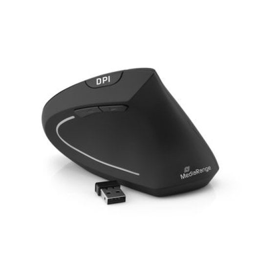 Ratón MediaRange inalámbrico 1600 DPI ergonómico vertical mano derecha 6 botones