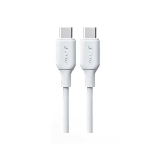 Cable UNICO CB1355 USB-C a USB-C 60W 1m PVC Blanco carga rápida