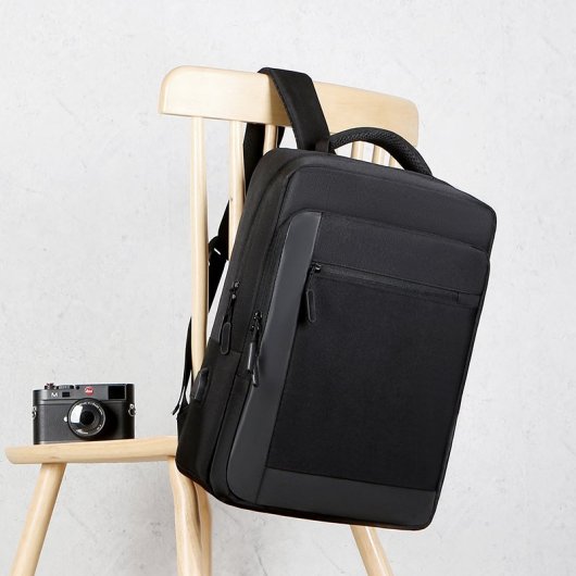 L-Link LL-15.6 Wasserabweisender Rucksack mit USB-Ladeanschluss, gepolstert, Grau, 470 g, 15,6 Zoll